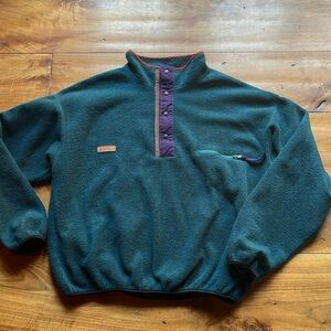 Vintage Columbia Sportswear Men's Green fleece pullover Sweatshirt XL